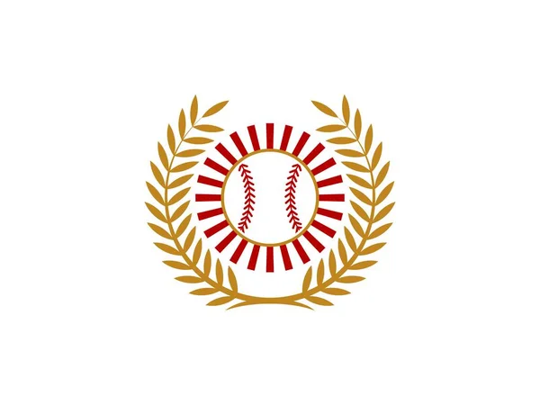 Grano Circolare Con Baseball All Interno — Vettoriale Stock