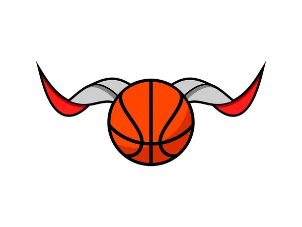 Baloncesto Con Cuerno Detrás — Vector de stock