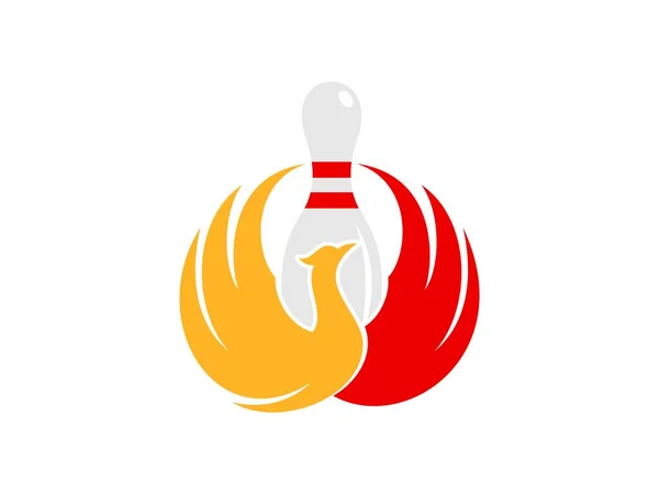Phoenix Bird Bowling Pin — Stock Vector