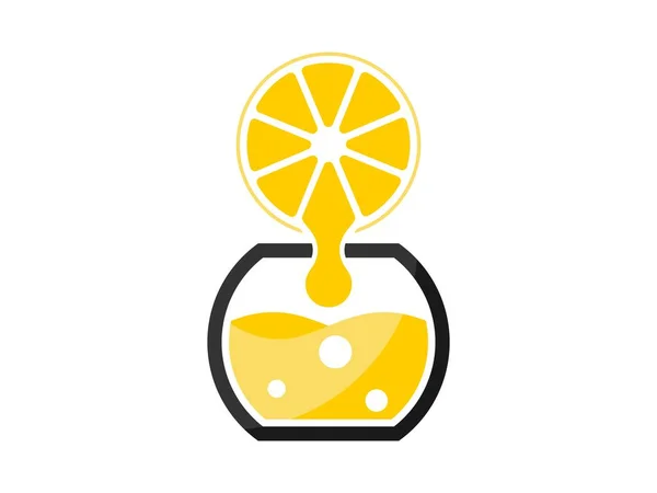 Runt Glas Med Apelsinjuice — Stock vektor