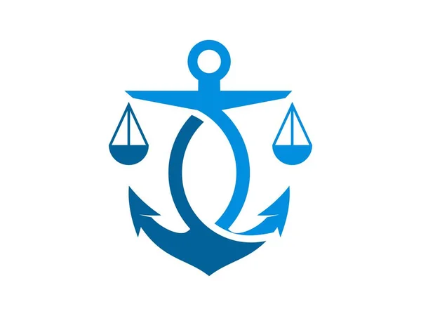 Nautical Anchor Balance Scales — Stockový vektor