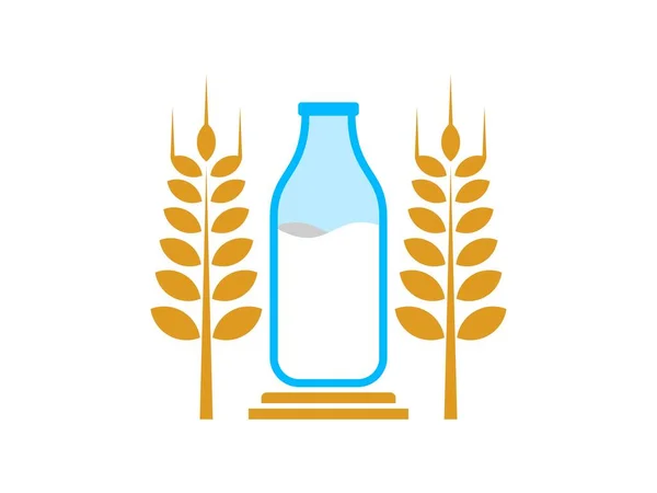 Проста Молочна Пляшка Пшеницею — стоковий вектор