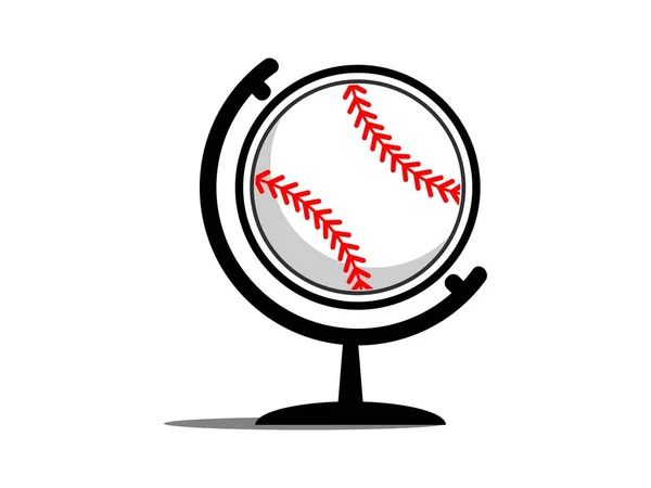 Globe Stand Con Baseball All Interno — Vettoriale Stock