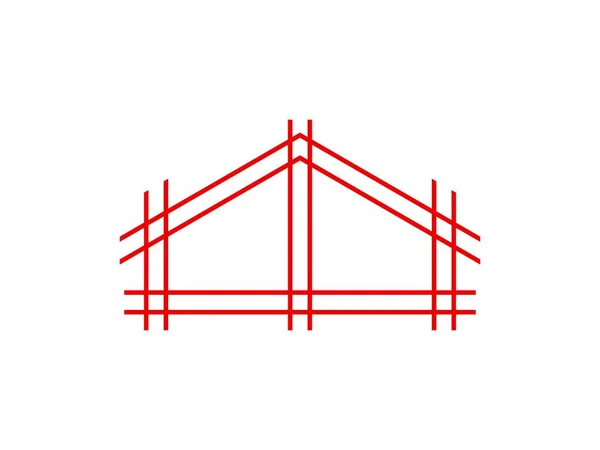 Simple House Roof Sketch Line Stock Vector