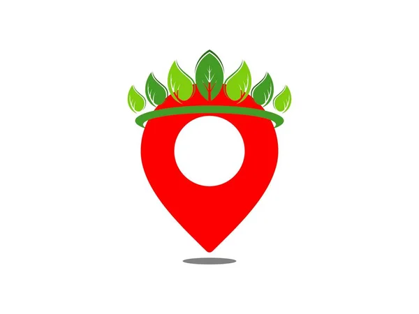Pin Location Leaf Crown Royalty Free Stock Vectors
