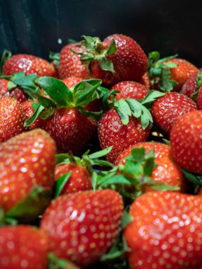 Beyaz arka planda olgun çilekler.