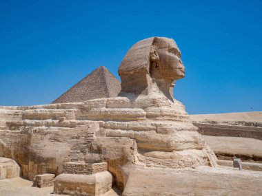 Giza, Kahire, Mısır 'da büyük sfenks,