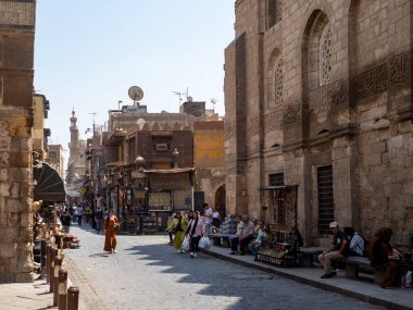 Kahire 'nin eski sokaklarında, Mısırda.