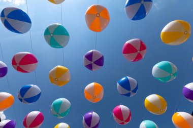 Gökyüzünde renkli balonlar