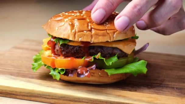 Hamburger Rzemieślniczy Sadu — Wideo stockowe