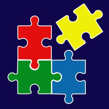 Puzzle, jigsaw, incomplete data concept. Puzzle pieces icon. vector illustration.