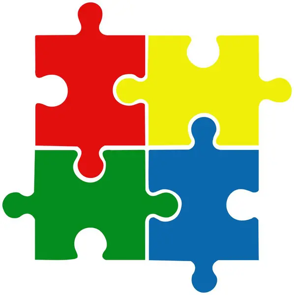 Ícone Puzzle Vector Isolado Projeto Plano — Vetor de Stock
