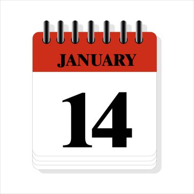 14 Ocak takvim tarihi tasarımı