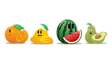 Yüz ifadeleri olan sevimli meyve.