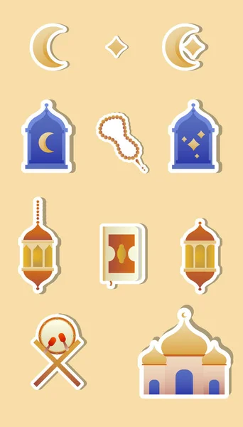 stock vector ramadan stickers for any use