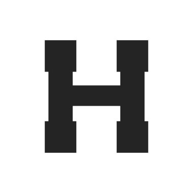 H Harfi İnşaat Servisi ve Mimari Logo Şablonu Çizim Tasarımı