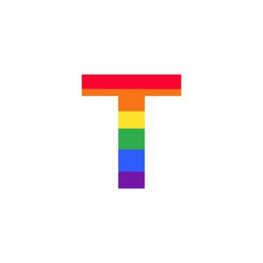 LGBT Konsepti için Gökkuşağı Renkli Logo Tasarımı İlham Harfi