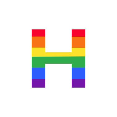 LGBT Konsepti için Gökkuşağı Renkli Logo Tasarımı İlham Harfi