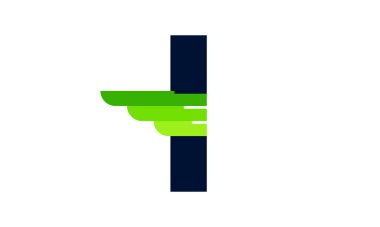 Soyut İlk Harf I Kanat ve Strip Monogram Logosu. İş ve Marka Logoları İçin Kullanılabilir.