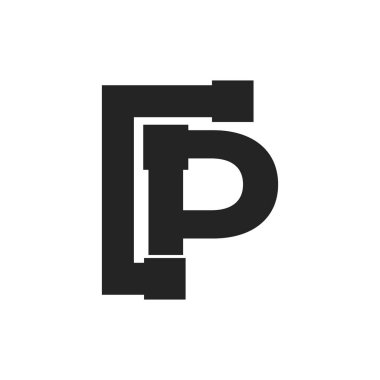 P Harfi İnşaat Servisi ve Mimari Logo Şablonu Çizim Tasarımı