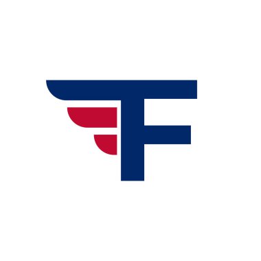 Fast Wings Logo Tasarım Elemanı Beyaz Arkaplan Vektörü İllüstrasyonlu Alfabe Harfi F