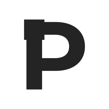 P Harfi İnşaat Servisi ve Mimari Logo Şablonu Çizim Tasarımı