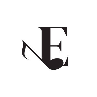 E harfi, Müzik Notası Logosu Tasarım Elemanı. Ticari, Müzikal, Eğlence, Kayıt ve Orkestra Logoları İçin Kullanılabilir