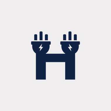 H Elektronik Simge Logo Tasarımı Elementi. Eps10 Vektörü