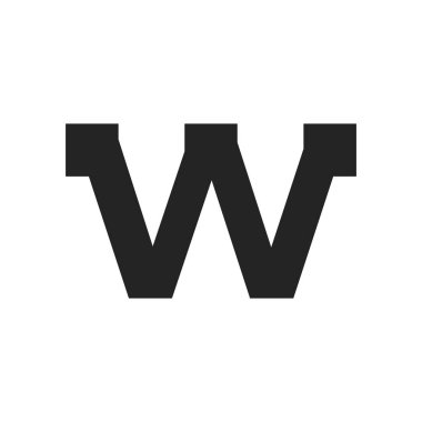 W Harfi İnşaat Servisi ve Mimari Logo Şablonu Çizim Tasarımı