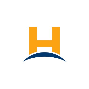 Baş harf H Horizon Logo Tasarım Şablonu. Eps10 Vektörü