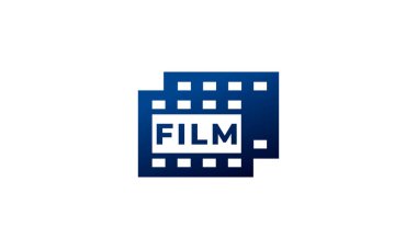 Sinema Film Simgesi. Makara Çizgileri Film Şeridi Logo Tasarım Vektör Şablonu Elemanı