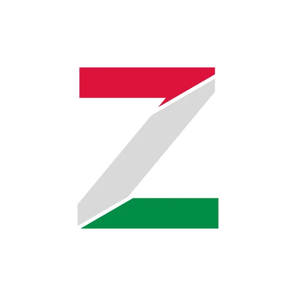 Carta Inicial Recorte Papel Com Bandeira Italiana Cor Logotipo Design —  Vetores de Stock