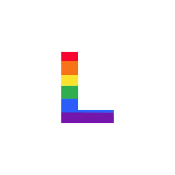 Letra Colored Rainbow Color Logo Design Inspiración Para Concepto Lgbt — Archivo Imágenes Vectoriales