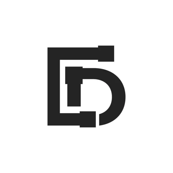 Harfi Nşaat Servisi Mimari Logo Şablonu Çizim Tasarımı — Stok Vektör