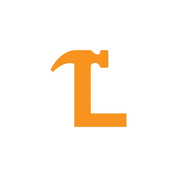 Letra Inicial Hammer Logo Design Inspiración — Vector de stock