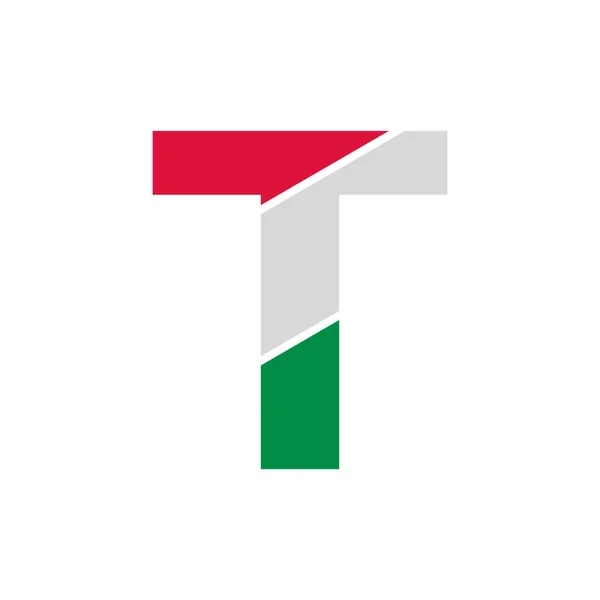 Початковий Лист Paper Cutout Italian Flag Color Logo Design Template — стоковий вектор