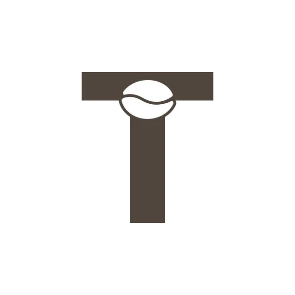Coffee Shop Logo Letter Negative Space Coffee Icon Vector Design — Stock Vector