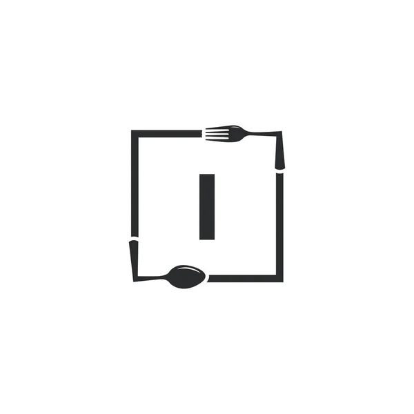 Logo Restaurant Scrisoarea Inițială Furculiță Lingură Pentru Șablon Design Logo — Vector de stoc