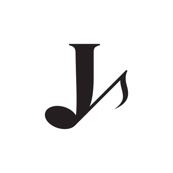 字母J与音乐关键字注释标志设计元素 适用于商业 唱片及管弦乐队的标志 — 图库矢量图片