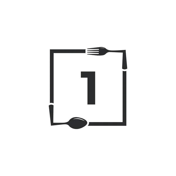 Logo Restaurant Numarul Lingura Furculita Pentru Logo Restaurantului Icon Design — Vector de stoc