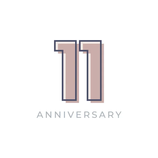 11周年庆祝会病媒 一周年快乐庆祝模板设计图解 — 图库矢量图片