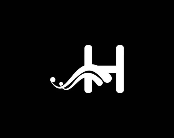 具有创造性Swoosh黑色液体图标的公司字母H标志 矢量模板元素 — 图库矢量图片