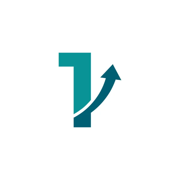 Nummer Arrow Logo Symbool Goed Voor Bedrijf Reizen Opstarten Logistieke — Stockvector