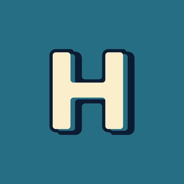 带有大写字母模板元素的复古风格字母H标志向量 — 图库矢量图片