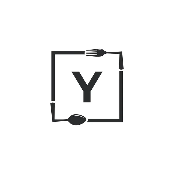 Logo Restaurant Scrisoarea Inițială Furculiță Lingură Pentru Șablonul Design Icoanelor — Vector de stoc