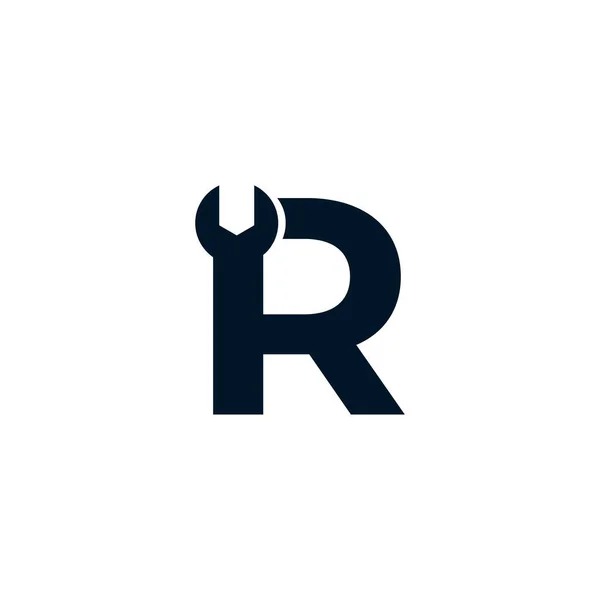 Carta Inicial Wrench Logo Design Inspiração —  Vetores de Stock