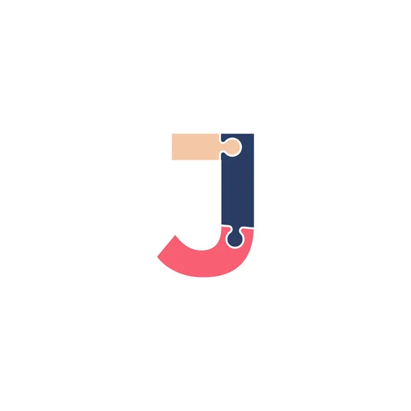 Letter Team Puzzle Jigsaw Connectivity Logo Design Template Element — 스톡 벡터