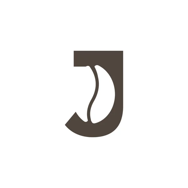 咖啡店标志 字母J与负空间咖啡图标里面 矢量设计模板 — 图库矢量图片