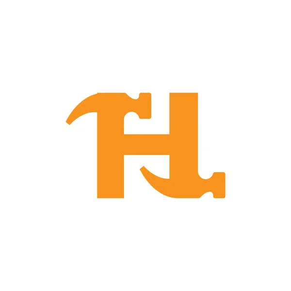 Начальное Письмо Hammer Logo Design Inspiration — стоковый вектор