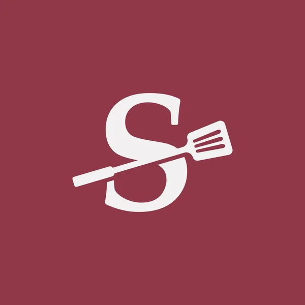 Lettre Spatule Cuisine Restaurant Chef Logo Design Élément Modèle — Image vectorielle